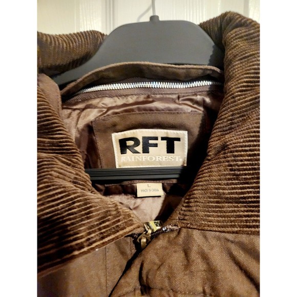 MEN RFT RAINFOREST LINED BROWN OUTDOOR LARGE ALL WEATHER JACKET COAT WARM - Picture 2 of 10